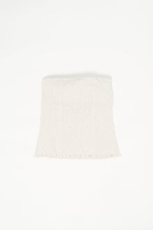 Pointelle Strapless Top | Chalk