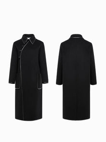 Neo-Chinese Style Wool Coat | Black
