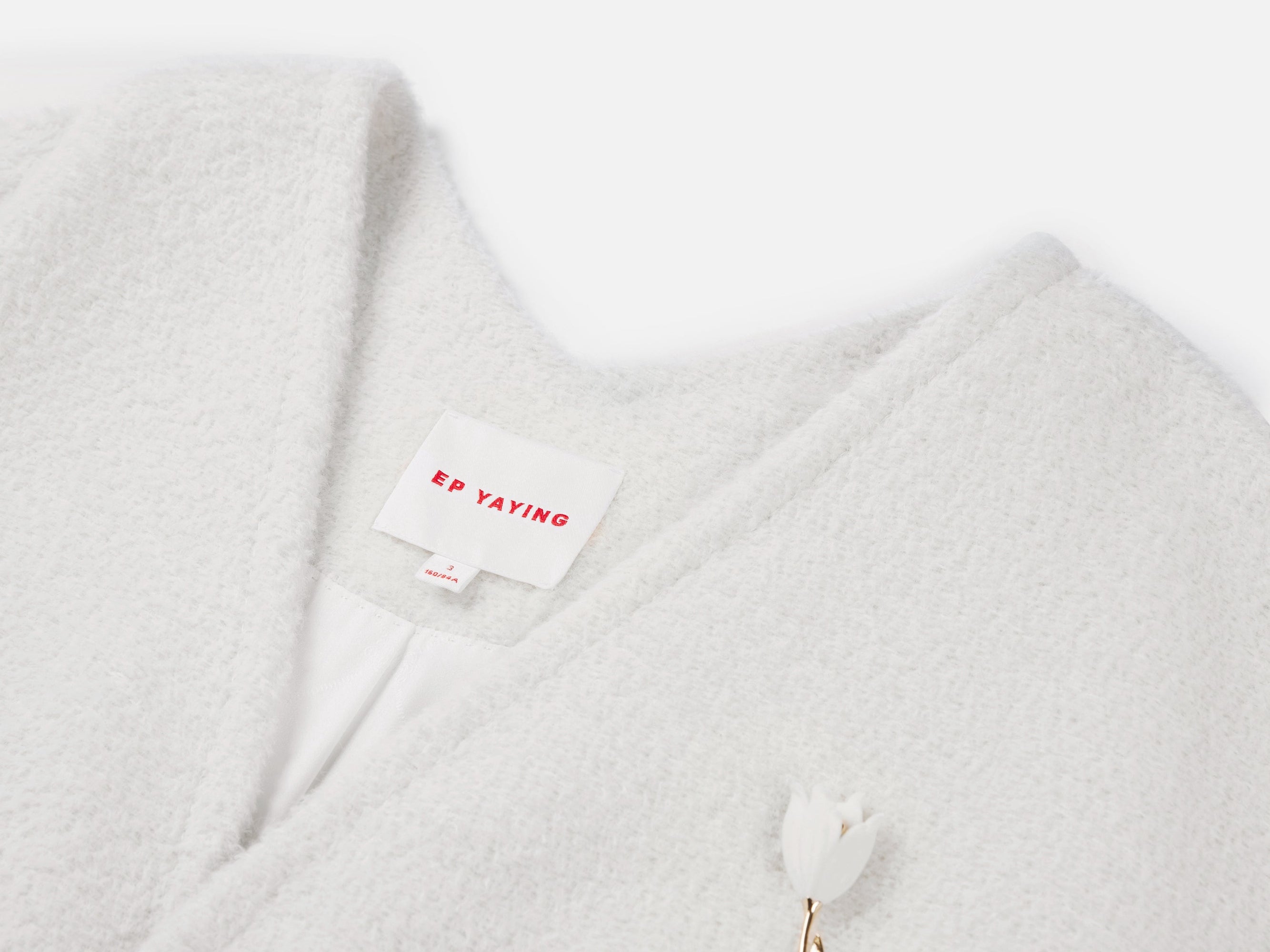 Yaming Sheep Wool Coat Jacket | White