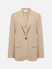 Wool Blended Waist Coat | Camel