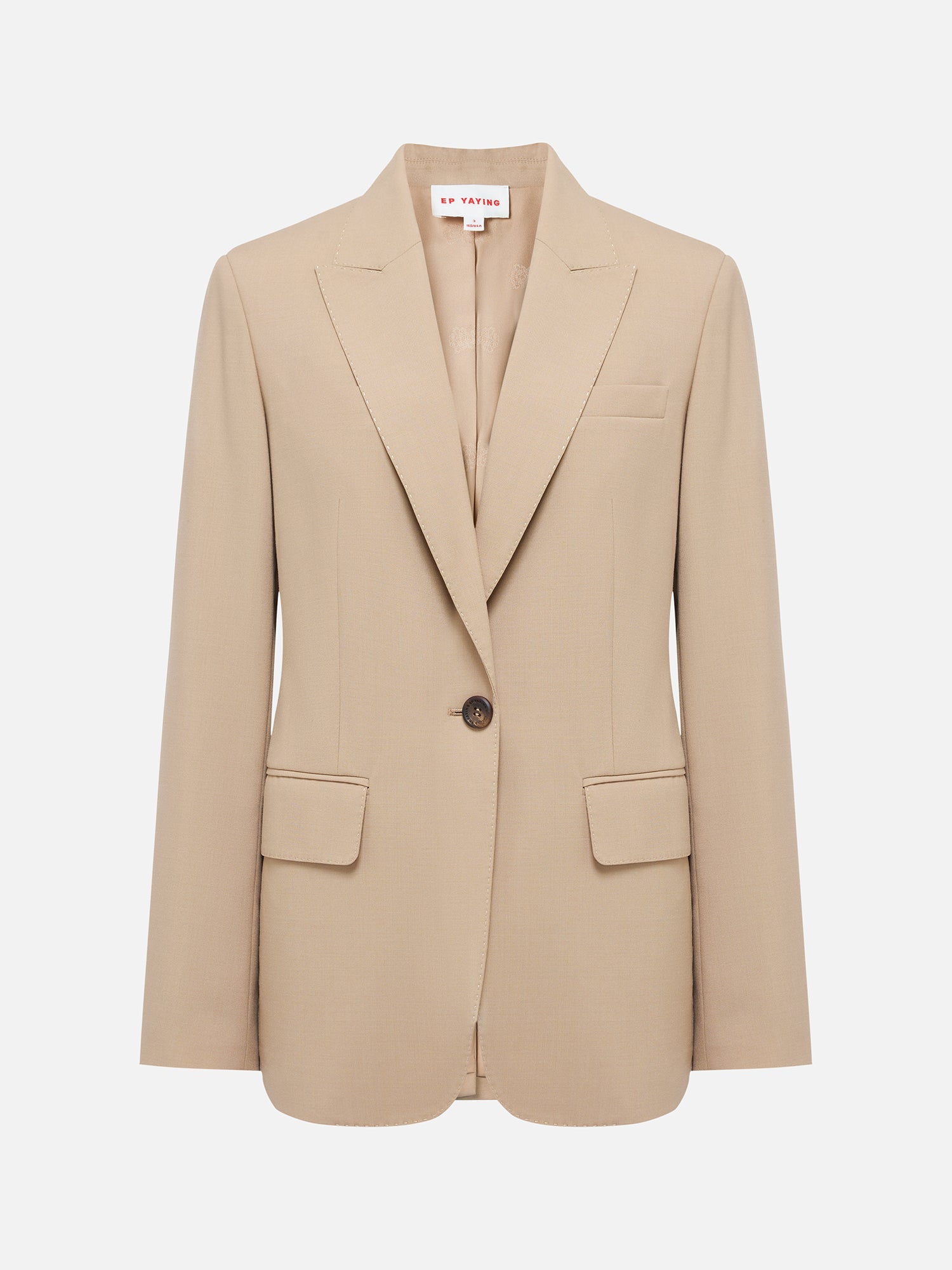 Wool Blended Waist Coat | Camel