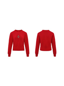 Round Neck Soft Knit Top | Red