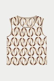 Western Knit Vest | Beige