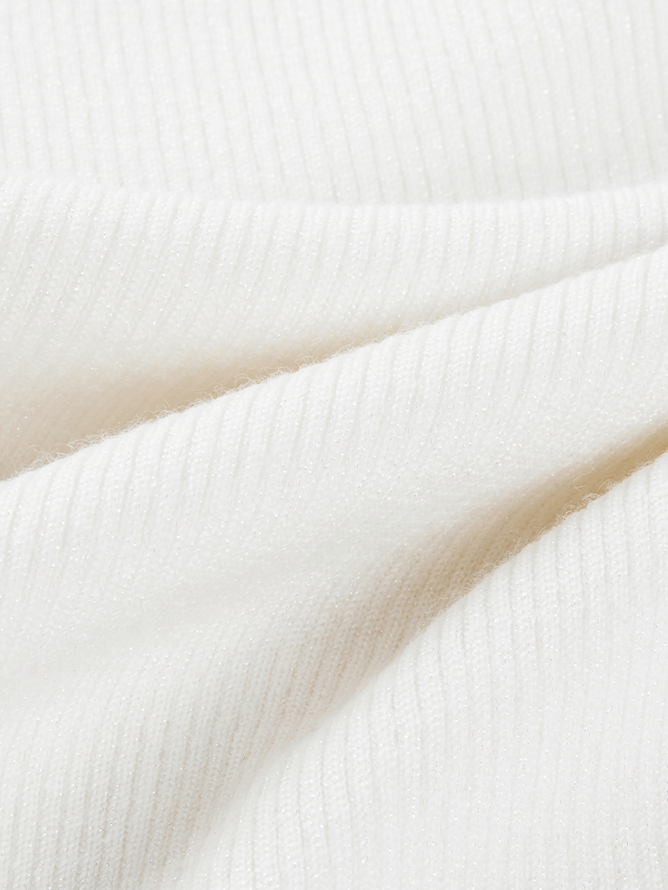 Elegant Wool Knit Sweater | White