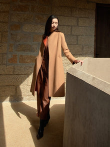 Leather Straight Leg Pants | Khaki