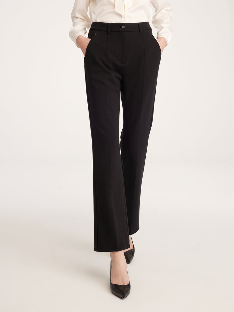 Bootcut Wool Pants | Black
