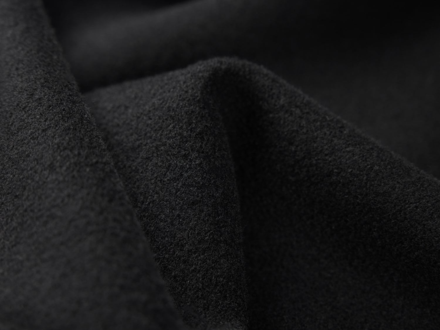 Standing Collar Woolen Coat | Black