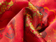 Chinese-Style Printed Belted Blouse | Red