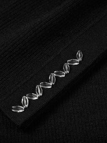 Pure Wool Solid Color Knit Sweater | Black