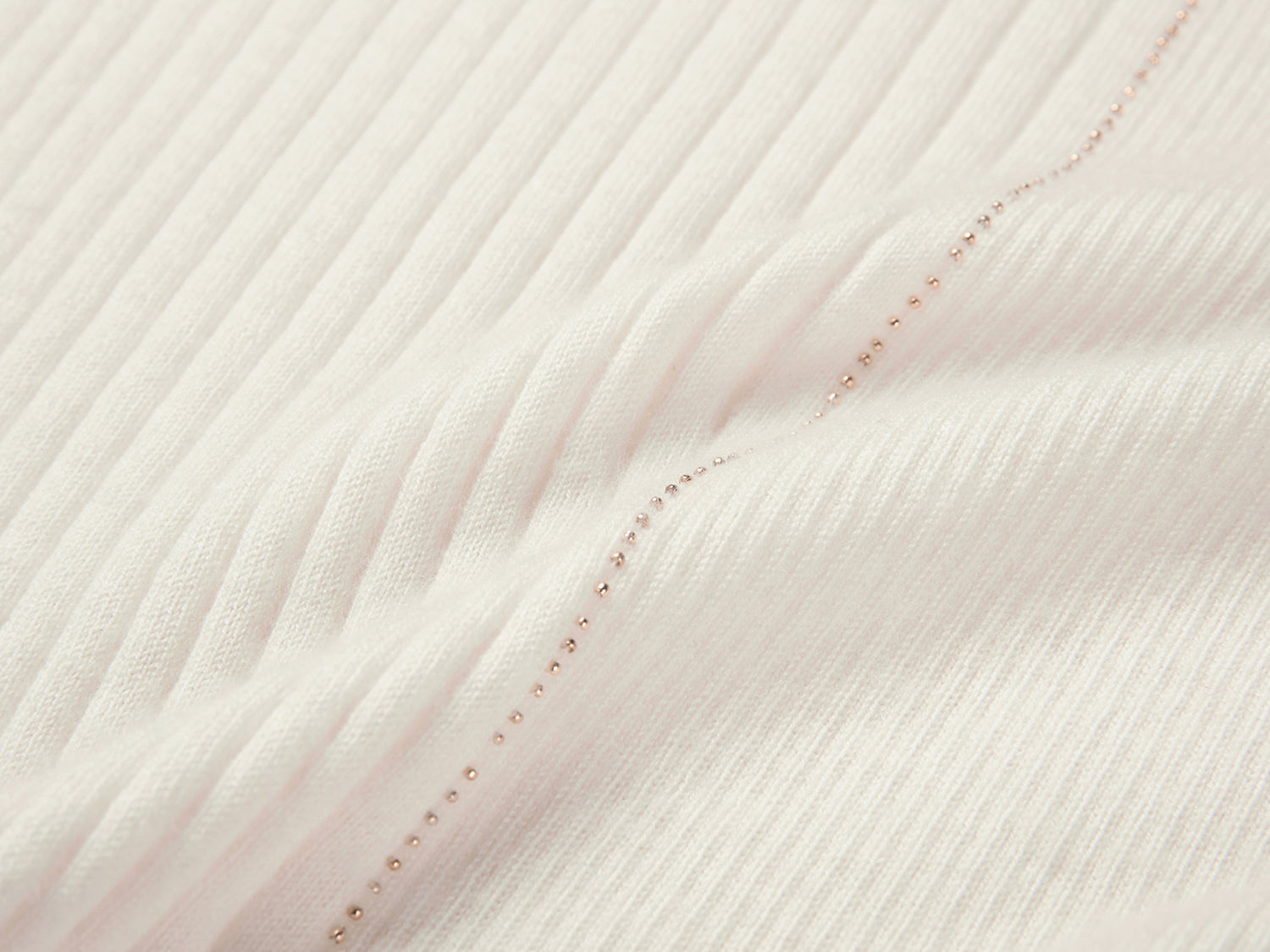 Stand-Up Collar Cashmere Knit Top | White