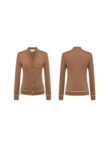 Texture Knit Cardigan | Brown