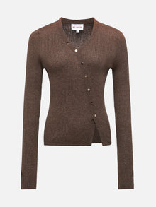 Front Wrapped Knit Top | Brown