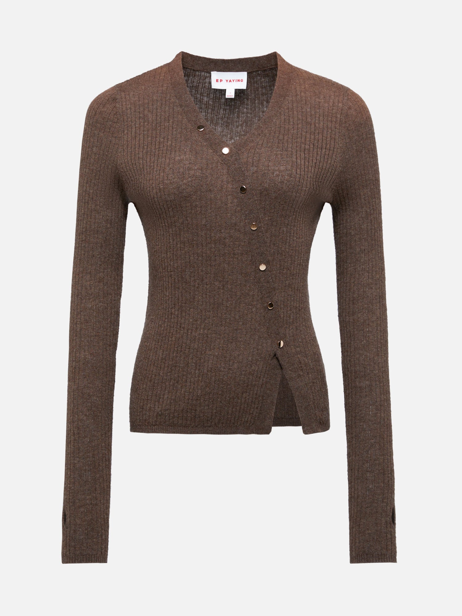 Front Wrapped Knit Top | Brown