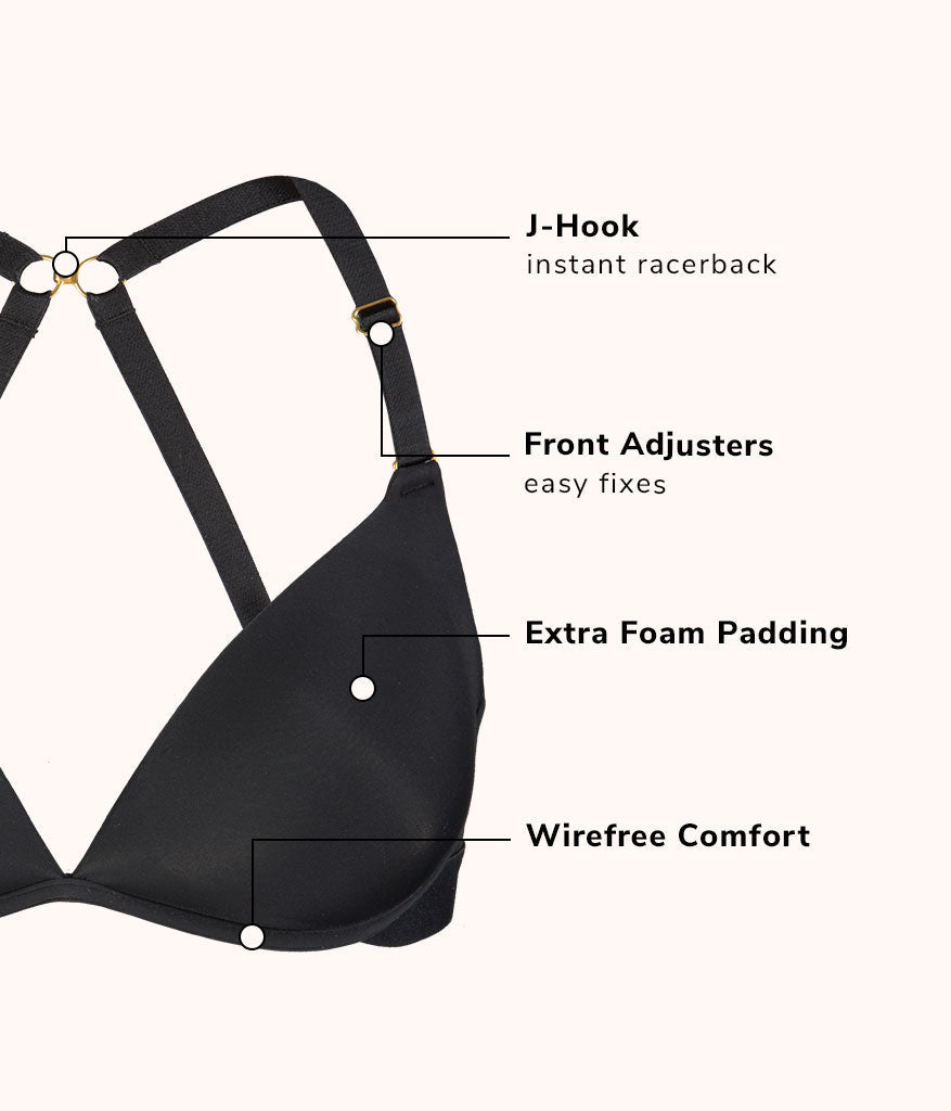 The Deep V No-Wire Push-Up | Jet Black
