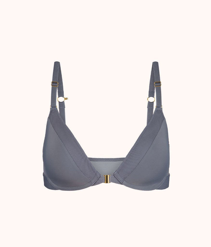 The Front Close No-Wire Bra | Smoke