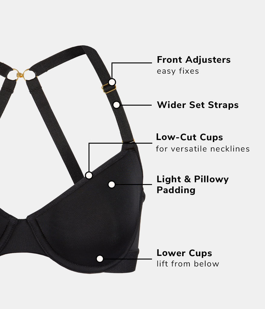 The Spacer Balconette Bra | Jet Black