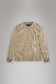 RAINS Sapa Knit Crew Neck Beige/Black Long Sleeve
