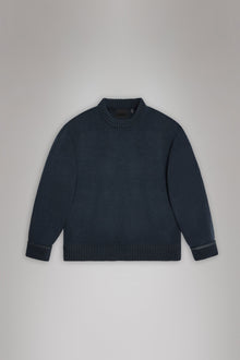 RAINS Sowa Knit Crew Neck Navy/Black Long Sleeve