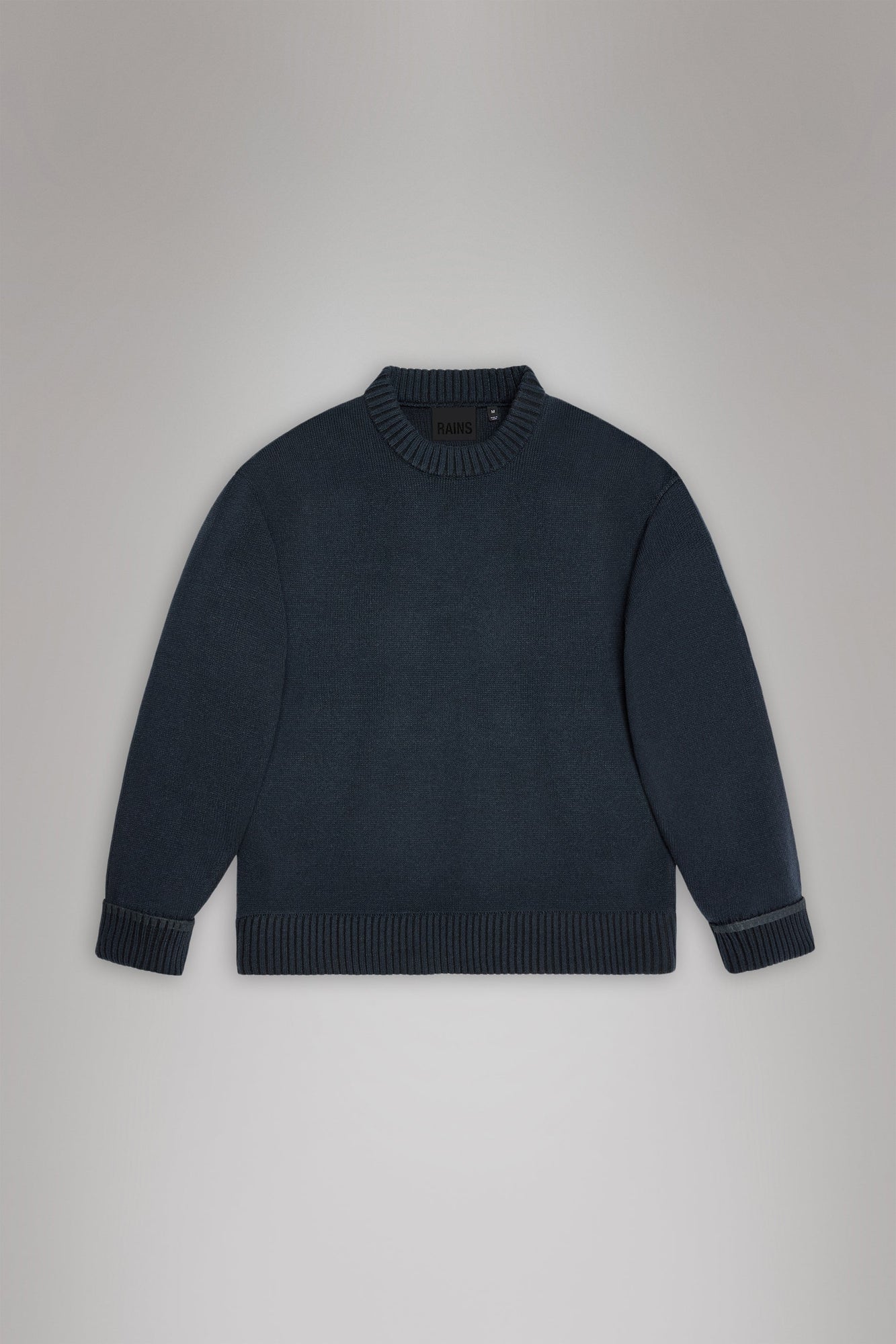 RAINS Sowa Knit Crew Neck Navy/Black Long Sleeve