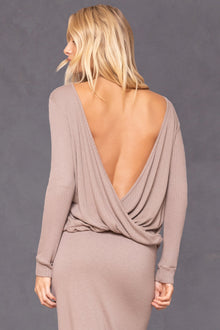 Women | Lightweight Ribbed 2-Fer Drape Top | Woodsmoke
