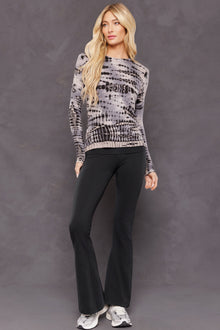 Women | Lightweight Ribbed Long Sleeve Tee | Multi Color Adire Wash 4