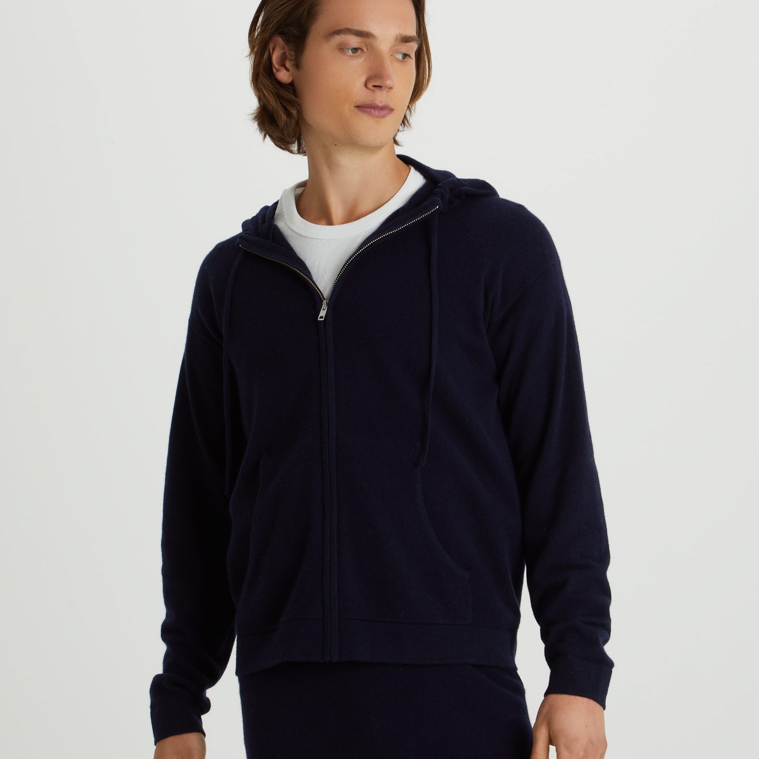 Mens | Tyler Cashmere Zip Hoodie | Navy