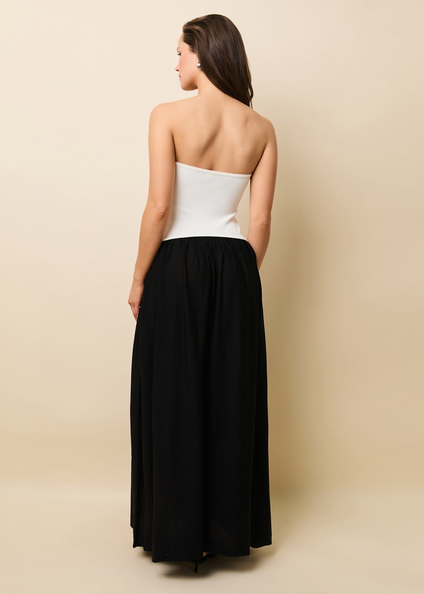 Women | Strapless Soglio Dress | Noir/Optic White