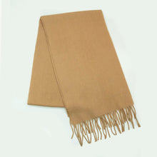 Unisex | Cashmere Scarf with Fringes | Small | Camel