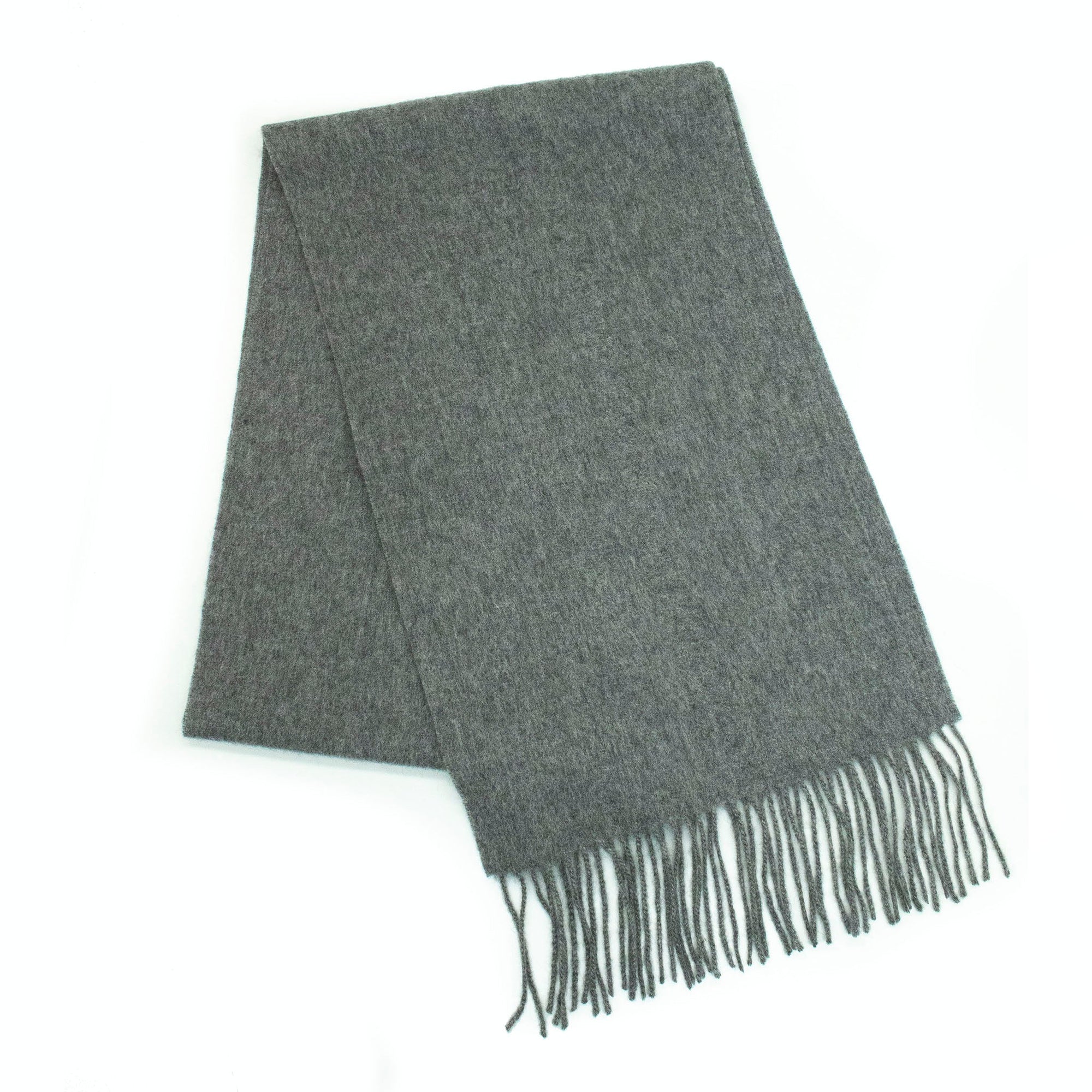 Cashmere Scarf With Fringes | Grey