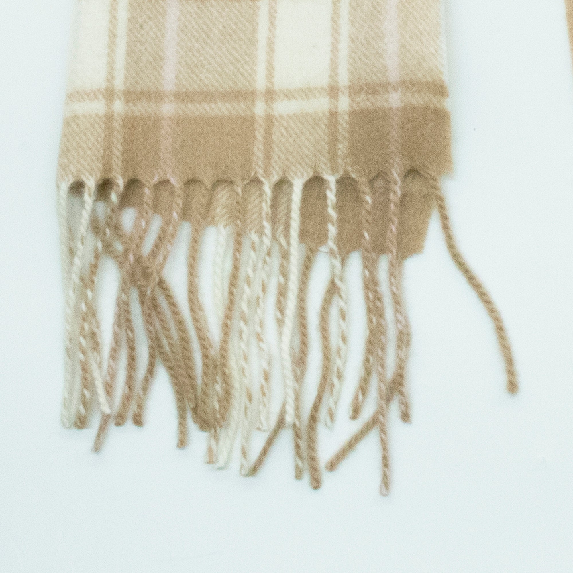 Unisex | Cashmere Scarf with Fringes | Small | Misty Rose Combo