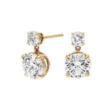 2.50 CT Round Lab-Grown Diamond | Inside Out Hoops Earrings | 14K Yellow Gold