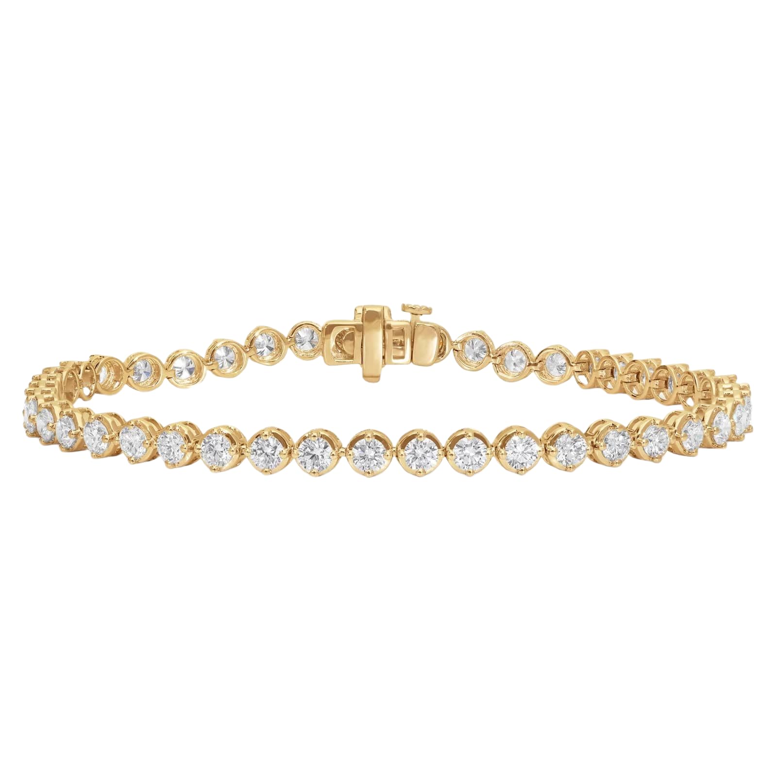 4.40 CT Round Lab-Grown Diamond | Tennis Bracelet | 14K Yellow Gold | G Color | VS Clarity