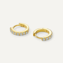 Womens | 0.25 CT Round Cut Lab Grown Accent Diamond | Huggie Hoop Earrings | 14K Yellow Gold Plated Silver | G-SI