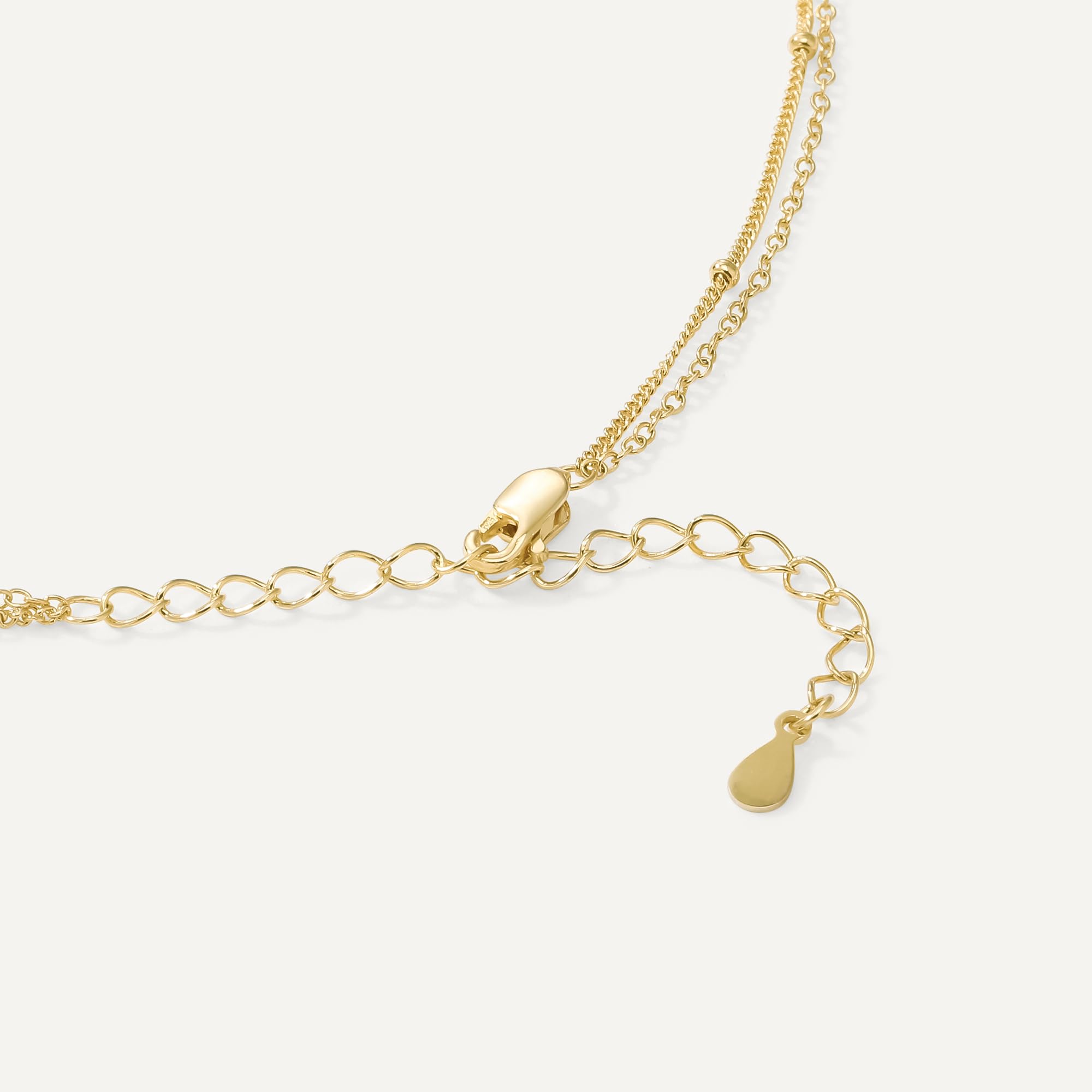 Womens | 0.06 CT Round Cut Lab Grown Accent Diamond | Multi Strand Fashion Necklace | 14K Yellow Gold Silver | G-SI