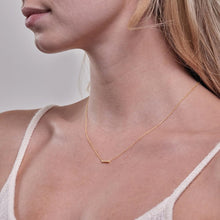 Womens | 0.03 CT Round Cut Lab Grown Accent Diamond | Bar Pendant Necklace | 14K Yellow Gold Silver | G-SI