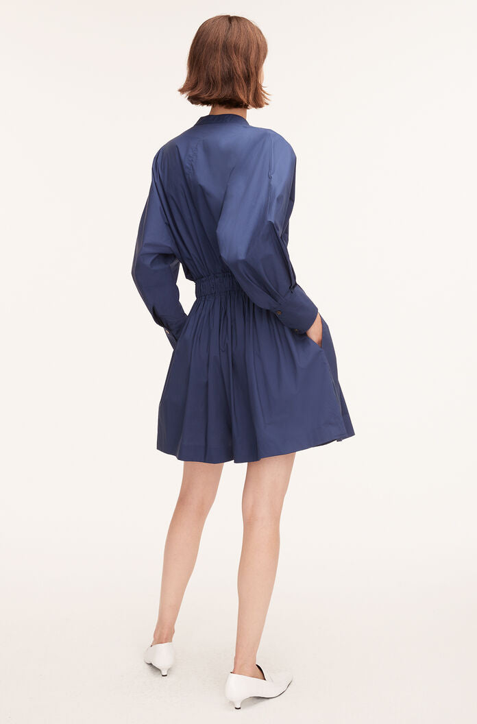 Poplin Long Sleeve Romper | Royal Blue