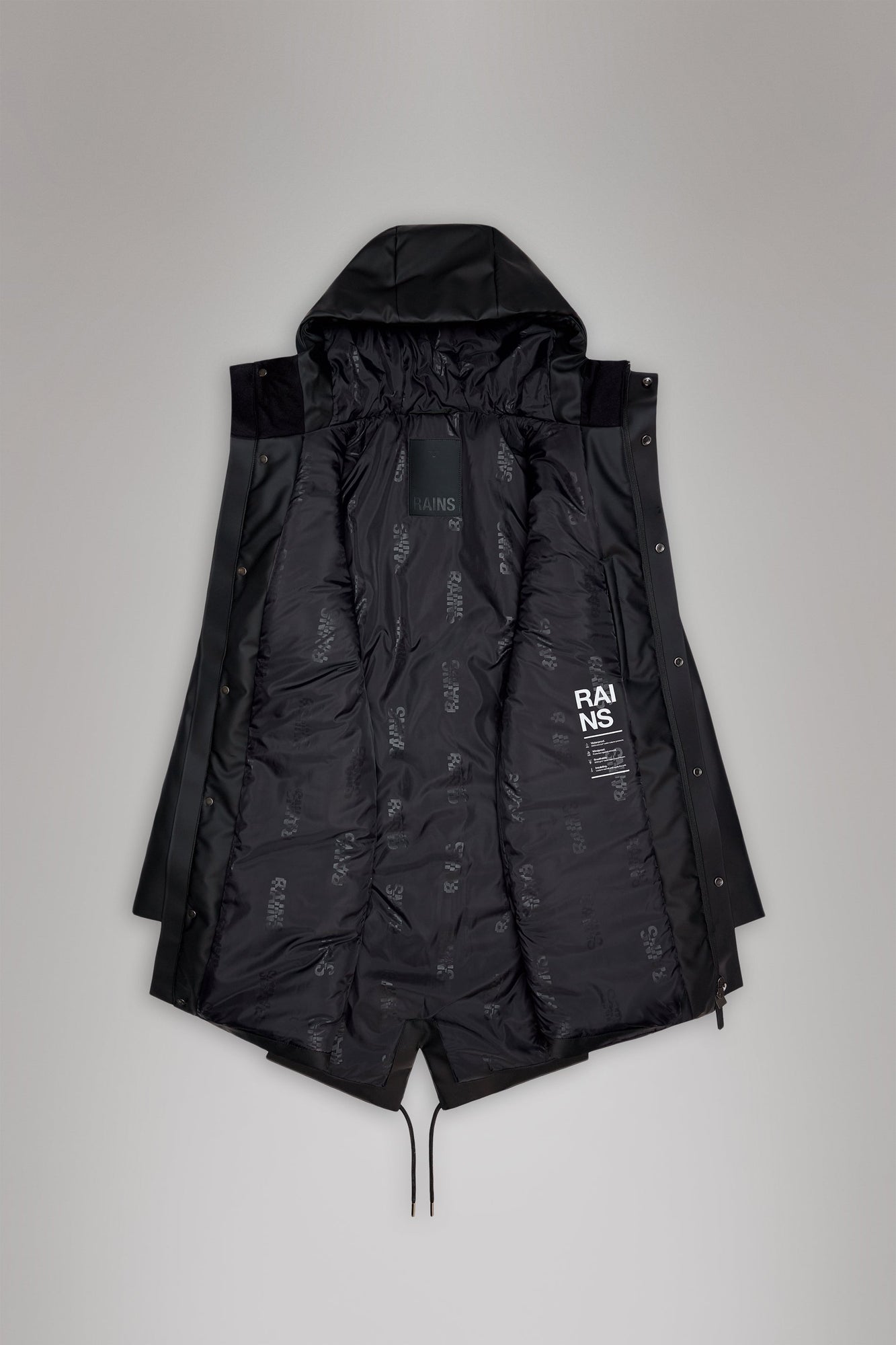 Rains Nome Long Parka Black Jacket