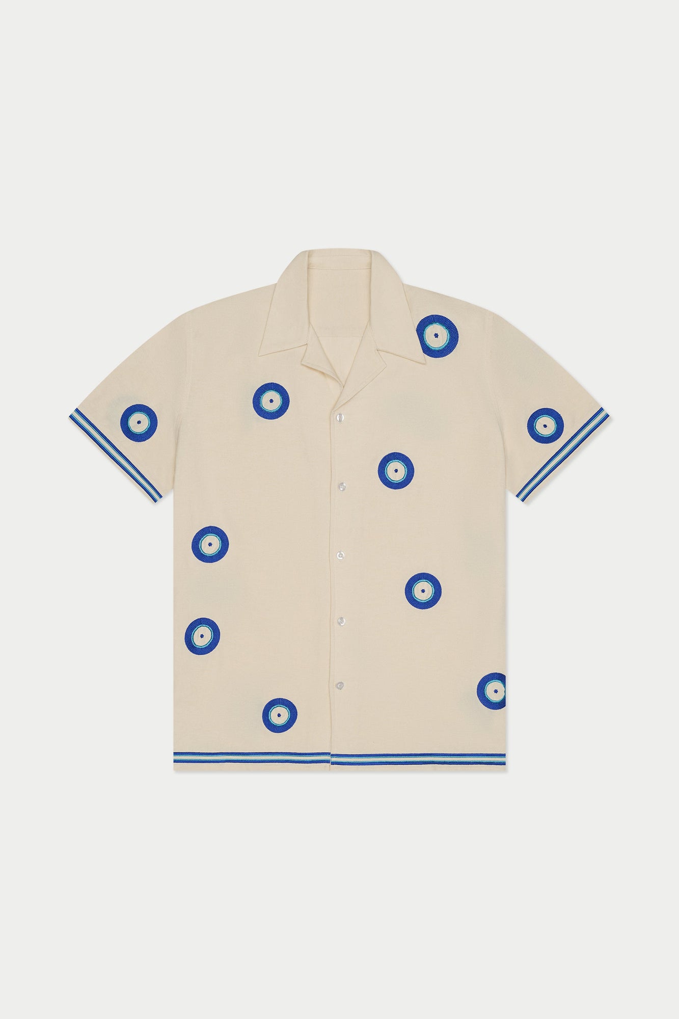 Evil Eye Linen Shirt | Beige