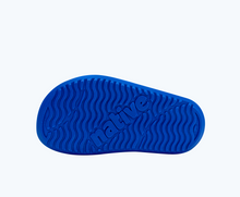 Bottom view of a Native Shoes Kids Frankie Sugarlite Kids | Resting Blue/ Celery Green/ Uv Blue/ Uv Hyper Strap Footwear