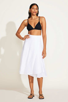 Lana Linen Wrap Skirt | White EcoLinen