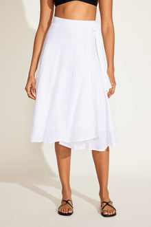 Lana Linen Wrap Skirt | White EcoLinen