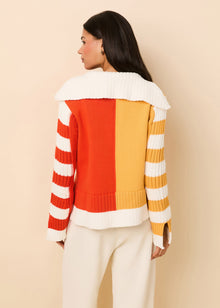Jack Sweater Colorblock | Pineapple / Habanero