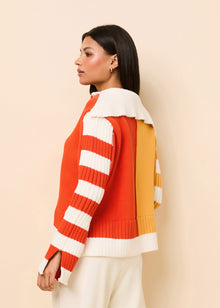 Jack Sweater Colorblock | Pineapple / Habanero