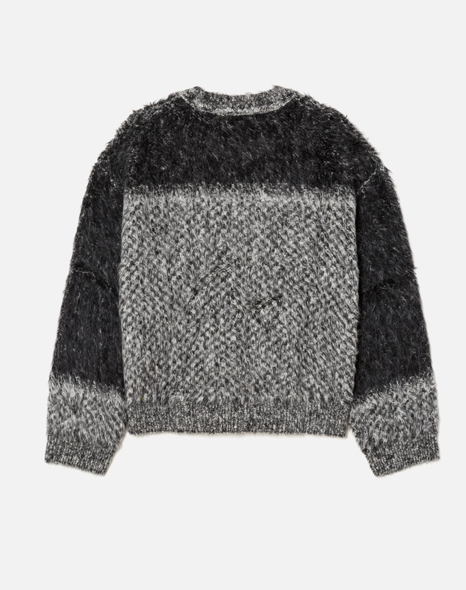 Oversized Boxy Knit Crewneck | Degrade Jacquard