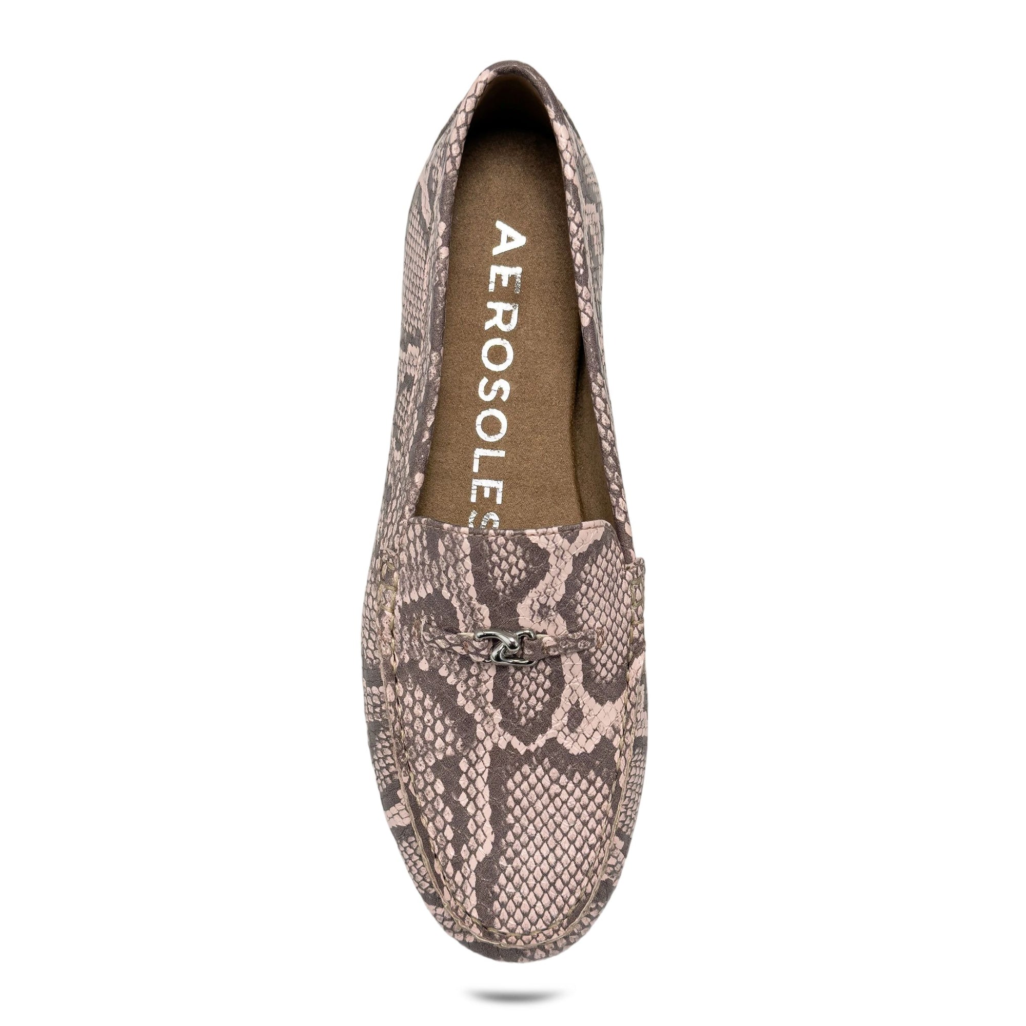 Drita Casual Loafer | Pale Pink Faux Snake Print
