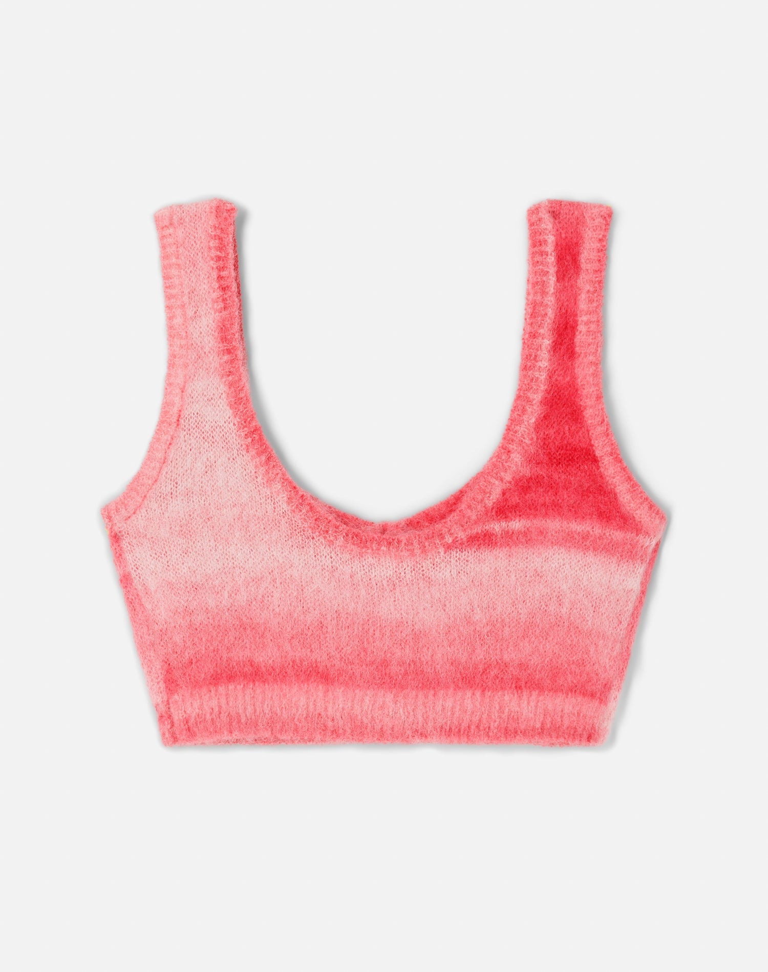 Button Front Bra Top | Red Space Dye