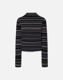 Womens | Ribbed Polo Cardi | Black Combo