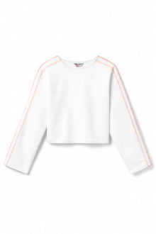 Women | Vintage Orange Stitched Sweatshirt | White