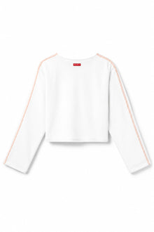 Women | Vintage Orange Stitched Sweatshirt | White