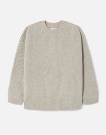 Plaited Crewneck Pullover | Oatmeal Grey Heather